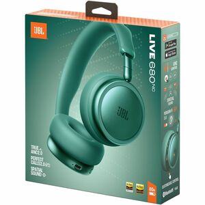 JBL Live 680NC Wired/Wireless Over-the-head, On-ear Stereo Headset - Green - Binaural - Circumaural - Bluetooth - 32 Ohm -