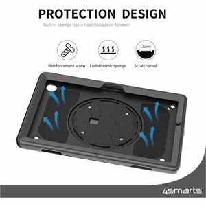 4smarts Robust Tasche Samsung Galaxy Tab A9 Tablet - Schwarz - Polycarbonat, Thermoplastisches Polyurethan (TPU), Gummi Kö