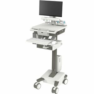 Ergotron Mosaic Medical Trolley - TAA Compliant - 19.50 kg Load Capacity - 4 Casters - 127 mm Caster Size - 61 cm (24") Sc