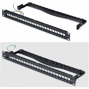 StarTech.com 24 Port(s) Blank Patch Panel - Category 6, Category 6a - Twisted Pair - Black - 1U High - 19" Wide - Rack-mou