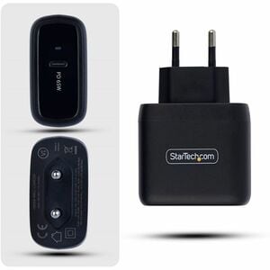 StarTech.com 65 W AC Adapter - Universal Adapter - 1 USB Type-C - For Smartphone, Notebook, MacBook Pro - Europe - 120 V A