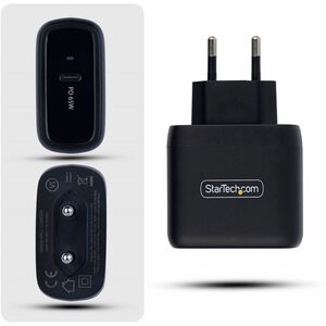 StarTech.com 65 W AC Adapter - Universal Adapter - 1 USB Type-C - For Smartphone, Notebook, MacBook Pro - Europe - 120 V A