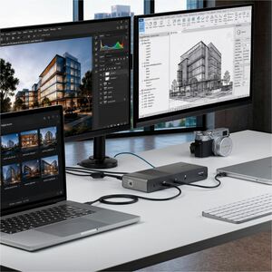 StarTech.com Thunderbolt 5 Docking Station für MacBook, Desktop-PC, Monitor - Ladefunktion - 180 W Netzteil - Schwarz, Gra