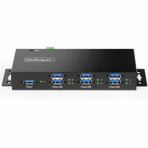 7-PORT MANAGED USB HUB WITH 7X USB-A HEAVY DUTY WITH METAL INDUSTRIAL HOUSING ESD/SURGE PROTECTION WALL/DESK/DIN-RAIL MOUN
