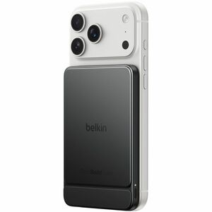 Belkin UltraCharge Pro Power Bank - Black - For iPhone - 5000 mAh - 22.50 W - USB Type-C Connector - 1 x USB - Slim, Magne