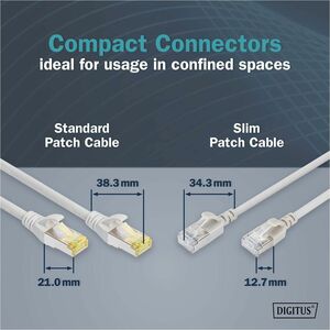 Digitus 2 m Category 6a Network Cable - 10 Piece - Cable for Network Device - First End: 1x RJ-45 Network - Male - Second 