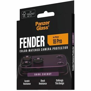 PanzerGlass Fender Camera Lens Protector - Dark Cherry - Glass, Aluminium