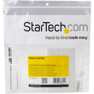 StarTech.com Dual Outlet RJ45 Universal Wall Plate White - Mounting plate - white - 2 ports - for P/N: C6KEY110BL - C6KEY1
