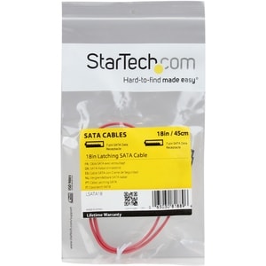 StarTech 18in Latching SATA Cable - SATA hard drive cable, with latching SATA connectors, for securely fastened hard drive