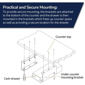 apg Mounting Bracket |Under Counter|for Classic Standard & Series 4000 Cash Drawer - 1