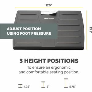 Fellowes Office Suites™ Adjustable Footrest with Microban® - 30° Tilt - Black, Silver - 1 Each