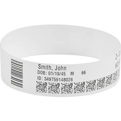 Zebra Z-Band Direct Multipurpose Label - 25.40 mm Width x 279.40 mm Length - Permanent Adhesive - Rectangle - Direct Therm