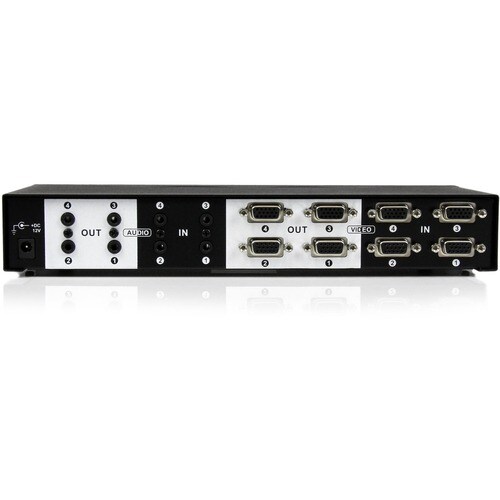 StarTech.com 4x4 VGA Video Matrix Switch Splitter with Audio - 4 x HD-15 Video In