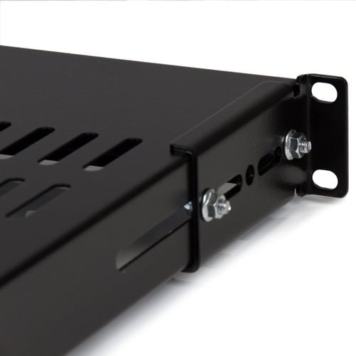 StarTech.com 1U Adjustable Mounting Depth Vented Rack Mount Shelf - 175lbs / 80kg - Add a sturdy adjustable mount depth sh