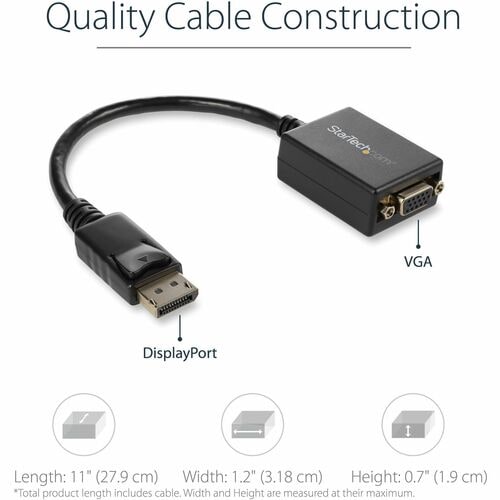 ADAPTADOR CONVERSOR DE VIDEO DISPLAYPORT DP A VGA ACTIVO