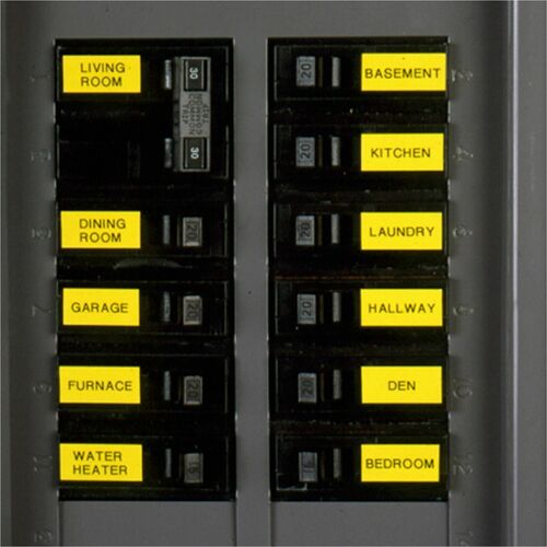 P-touch TZES631 Label Tape - 12.70 mm Width - Black, Yellow - Polyethylene - Laminated - 1 Each