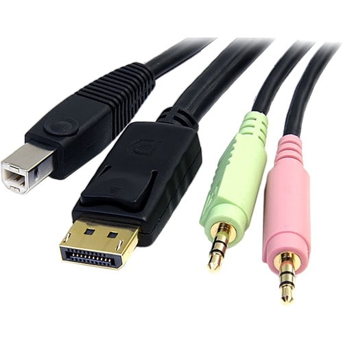 StarTech.com 6 ft 4-in-1 USB DisplayPort KVM Switch Cable - Connect high resolution DisplayPort® video, USB, and audio all