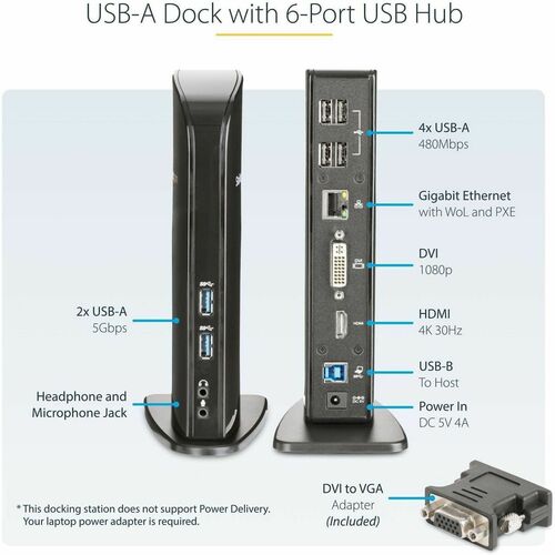REPLICADOR DE PUERTOS UNIVERSAL PORT REPLICATOR USB 3.0 HDMI DVI