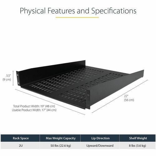 ESTANTE VENTILADO PROFUNDIDAD FIJA 2U 22PUL 22KGCARGA PARARACK