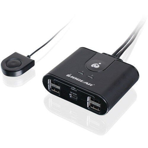 IOGEAR 2x4 USB 2.0 Peripheral Sharing Switch - USB - 480 MB/s - External - 4 USB Port(s) - 4 USB 2.0 Port(s)