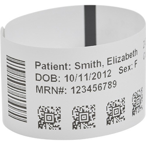 Zebra Z-Band UltraSoft Multipurpose Label - 25.40 mm Width x 177.80 mm Length - Permanent Adhesive - Direct Thermal - Whit