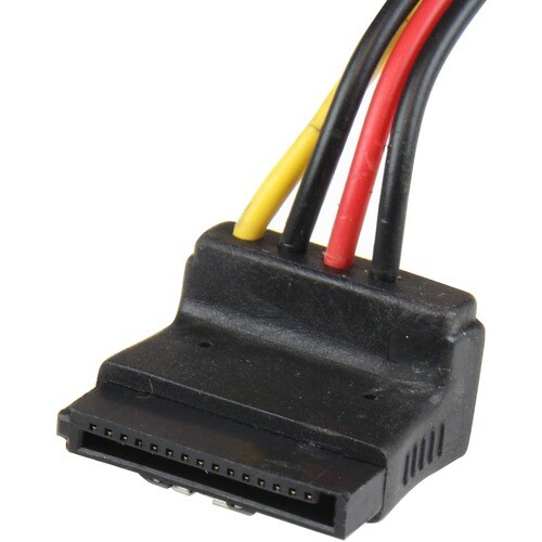 StarTech.com Adaptador Cable 30cm Divisor Molex 4 Pines LP4 a Doble SATA en Ángulo Derecho Cierre Seguridad - Para Disco D