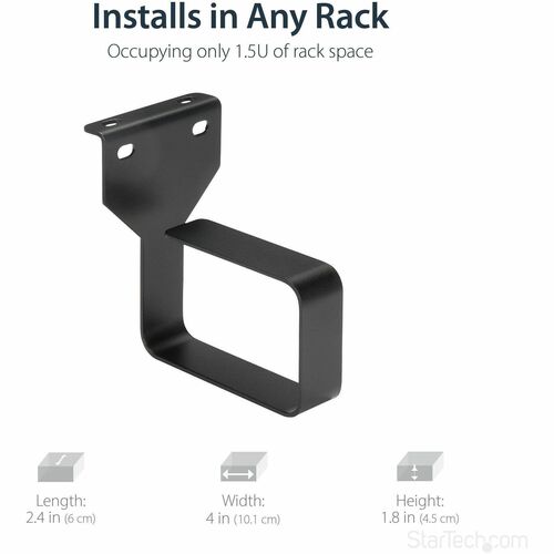 StarTech.com Vertical 2.4 x 3.9in Server Rack Cable Management D-Ring Hook- 1.5U Multi-Directional Mount - Network Rack Co