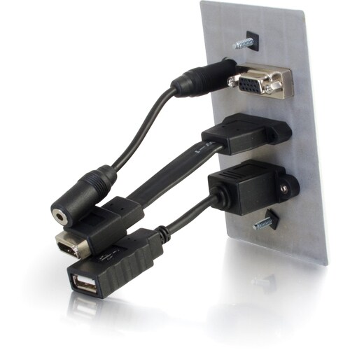 HDMI VGA 3.5MM USB ALUMINUM SINGLE GANG WP