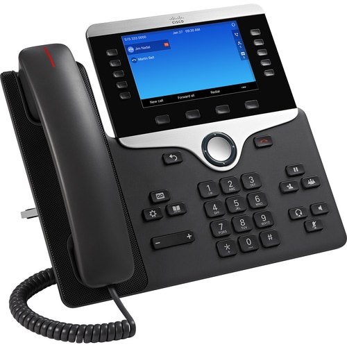 Téléphone IP Cisco 8841 - Filaire - Filaire - Fixation au mur - Charbon - 5 x Ligne Totale - VoIP - 12,7 cm (5") LCD - Uni