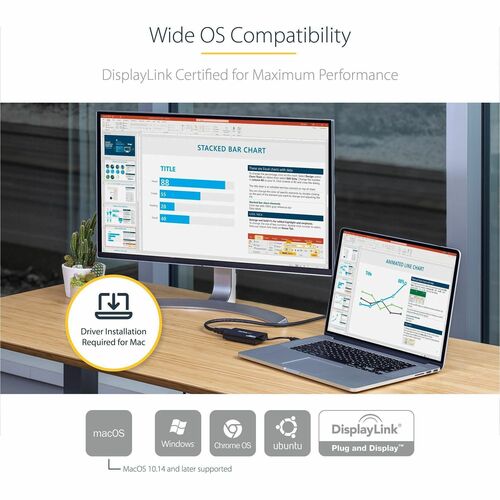 StarTech.com USB 3.0 to HDMI Adapter, 4K 30Hz UHD, USB to HDMI Display Adapter, External Video/Graphics Card for Mac & Win