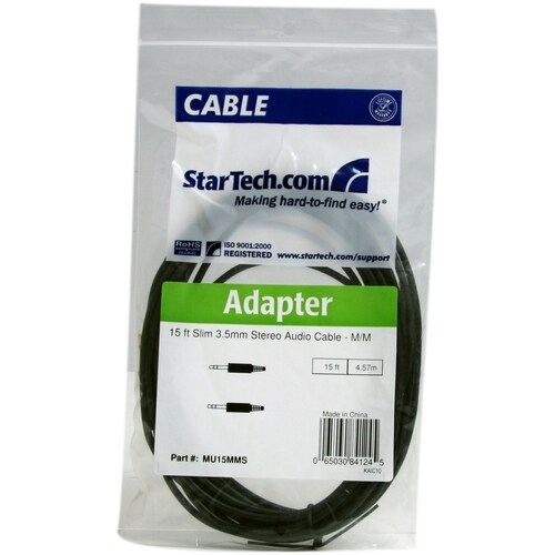 StarTech.com Cable Delgado de 4.5m de Audio Estéreo Mini Jack de 3.5mm Macho a Macho - Cable for iPhone, Dispositivo de au