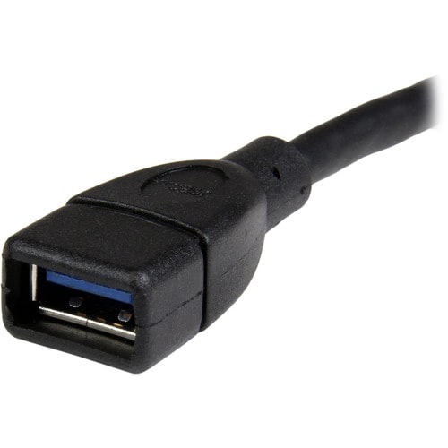 StarTech.com 6in Black USB 3.0 (5Gbps) Extension Adapter Cable A to A - M/F - Extend the reach of your USB 3.0 port by 6 i