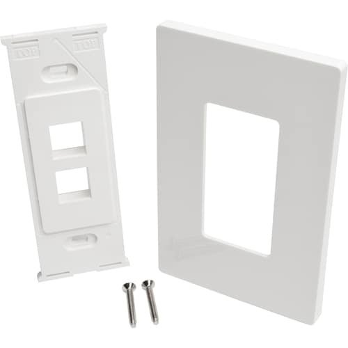 SINGLE-GANG 2PORT WALL PLATE KEYSTONE CAT5/6 USB HDMI DPORT RCA