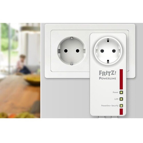 FRITZ! 1220E Powerline Netzwerkadapter - 2 - 2 x Netzwerk (RJ-45) - 1200 Mbit/s Stromleitung - HomePlug AV2 - Gigabit-Ethe