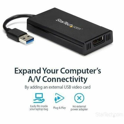 StarTech.com Videoadapter - 1 Stück - TAA-konform - USB 3.0 - 1 x DisplayPort, DisplayPort - 1920 x 1080 Supported - Schwarz