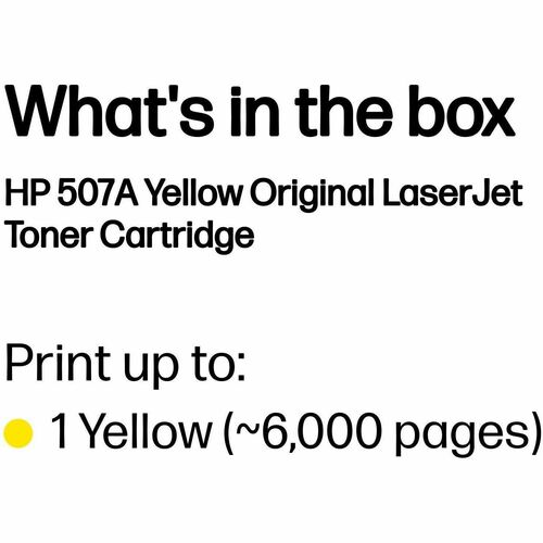 Cartuccia Toner Originale HP 507A Laser - Giallo - 1 Unità - Laser - 1 Confezione