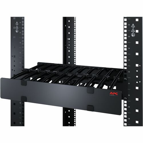 APC by Schneider Electric AR8605 Cable Organizer - Black - 1 Each Pack - TAA Compliant - Cable Manager - 3U Rack Height