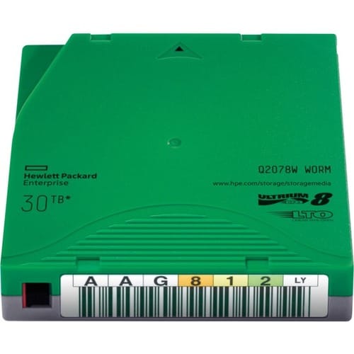 HPE Cartridge LTO-8 - WORM - Labeled - 1 Paket - 12 TB (Nativ) / 30 TB (komprimiert) - 960 m Tape Length