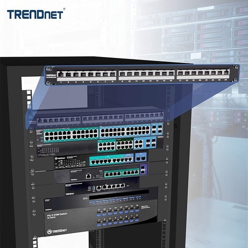 TRENDnet TC-P24C6AS 24 Port(s) Network Patch Panel - TAA Compliant - 24 x RJ-45 - 1U High - 19" Wide - Rack-mountable