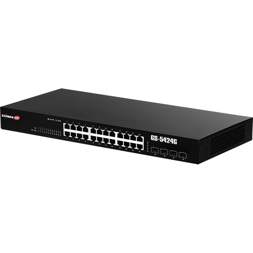 Switch Ethernet Edimax GS-5424G 24 Porte Gestibile - Gigabit Ethernet - 2 Layer supportato - Modular - 4 Slot SFP - Coppia