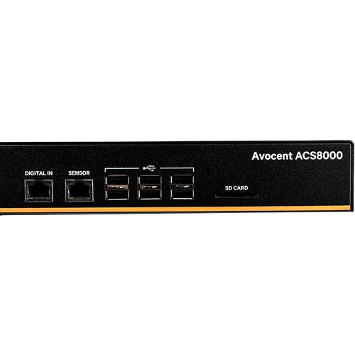 Avocent 32-Port ACS 8000 with single AC Power Supply - ACS8032SAC-404 - 1 GB - DDR3 SDRAM - Twisted Pair, Optical Fiber - 