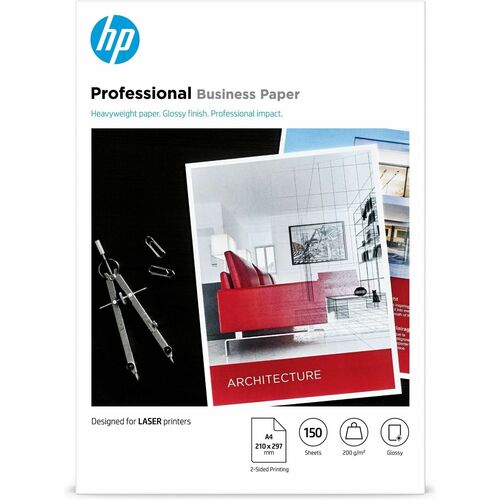 HP Professional Laser Copy & Multipurpose Paper - White - A4 - 210 mm x 297 mm - 200 g/m² Grammage - Glossy - 150 Sheet