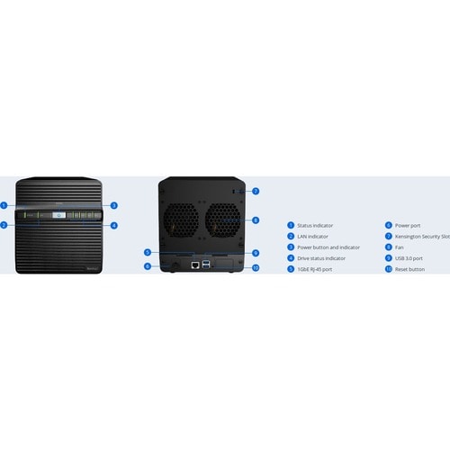 Synology DiskStation DS420j 4 x Total Bays SAN/NAS Storage System RTD1296 Quad-core (4 Core) 1.40 GHz - 1 GB RAM - DDR4 SD