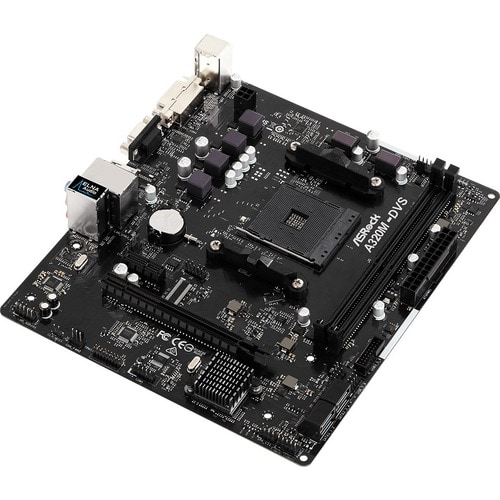 ASRock A320M-DVS R3.0 Desktop Motherboard - AMD A320 Chipset - Socket AM4 - Micro ATX - Ryzen 7 Processor Supported - 32 G
