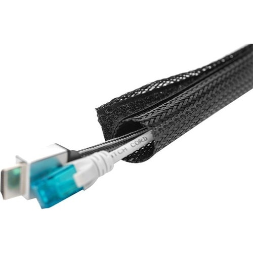 Digitus Kabelschutz - Schwarz - 1 Pack Paket - Kabelrohr - 2 m Länge - Polyester, Plastik