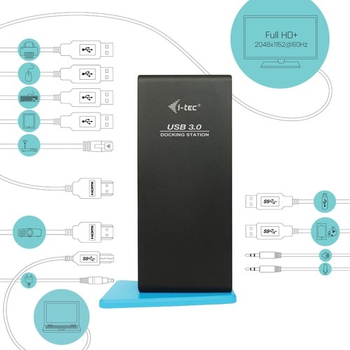 Docking station i-tec USB Type-C per Monitor, Computer portatile - 4 x USB 2.0 - 3 x USB 3.0 - USB di tipo C - Rete (RJ-45