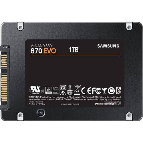 Unità stato solido Samsung 870 EVO MZ-77E1T0B - 2,5"" Interno - 1 TB - SATA (SATA/600) - Nero - Desktop PC, Computer porta