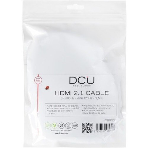 Câble A/V DCU - 3 m HDMI - pour DVD, Home Cinéma, Périphérique audio/vidéo - 2e bout: 1 x HDMI 2.1 Digital Audio/Video - M