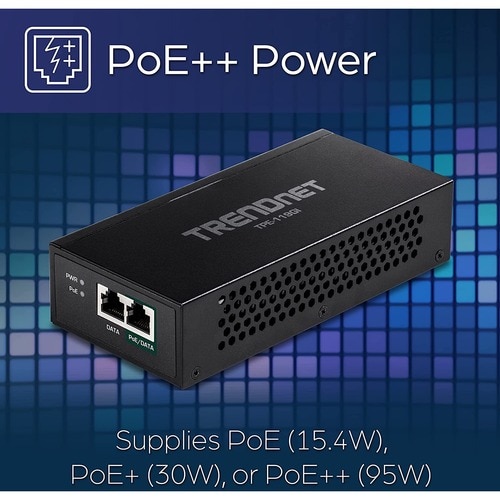 TRENDnet PoE Injector - TAA Compliant - 120 V AC, 230 V AC Input - 1 x Gigabit Ethernet Input Port(s) - 1 x Gigabit 4PPoE 