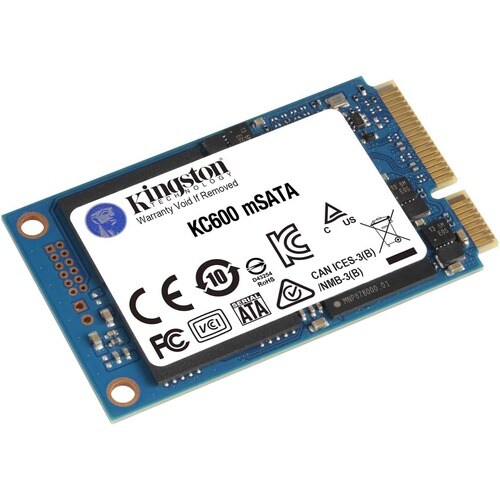 Unità stato solido Kingston KC600 - mSATA Interno - 256 GB - SATA (SATA/600) - Desktop PC, Computer portatile Dispositivo 